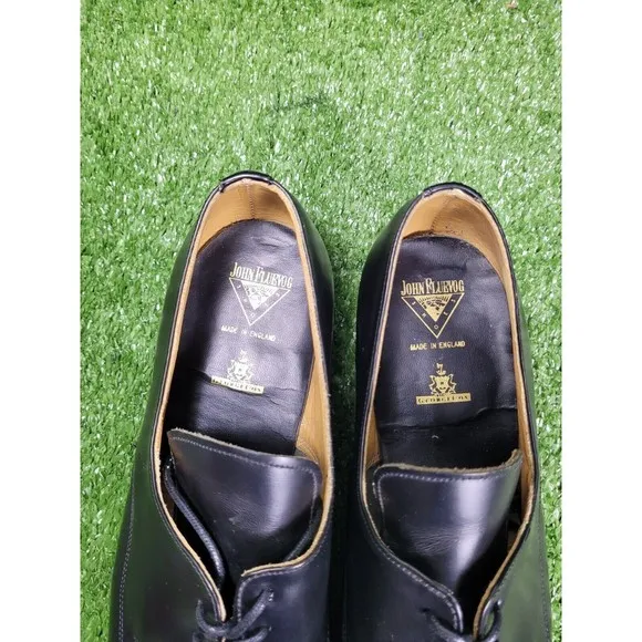 Vintage John Fluevog George Cox Black Leather Dress Shoes Made‎ In England US 12