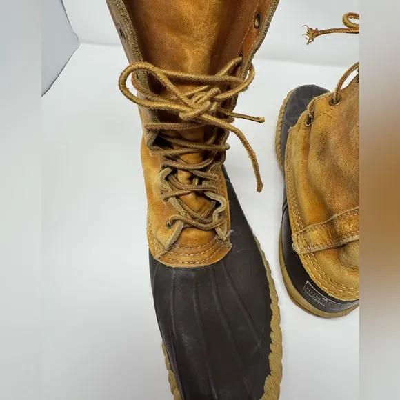 Vintage LL Bean Maine Hunting Shoe Duck Boots, Sz 10, winter, waterproof leather