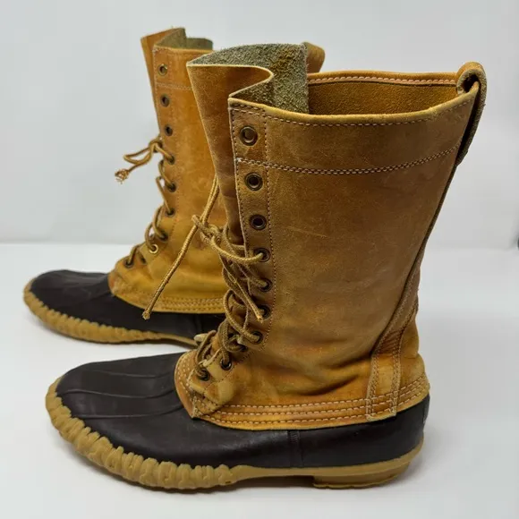 Vintage LL Bean Maine Hunting Shoe Duck Boots, Sz 10, winter, waterproof leather