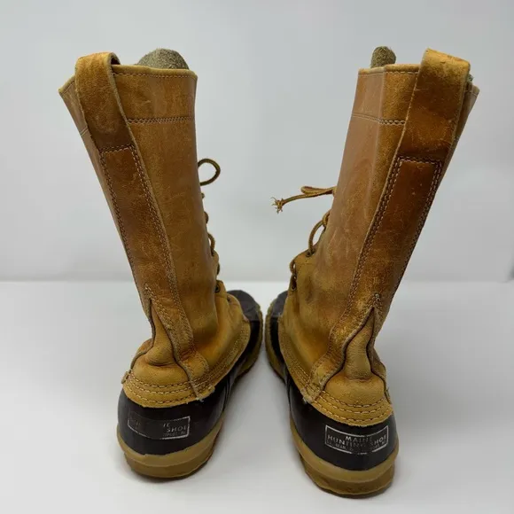Vintage LL Bean Maine Hunting Shoe Duck Boots, Sz 10, winter, waterproof leather