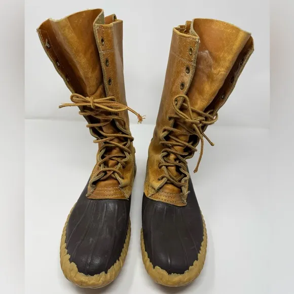 Vintage LL Bean Maine Hunting Shoe Duck Boots, Sz 10, winter, waterproof leather