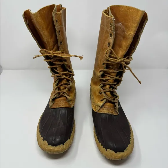 Vintage LL Bean Maine Hunting Shoe Duck Boots, Sz 10, winter, waterproof leather