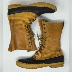 Vintage LL Bean Maine Hunting Shoe Duck Boots, Sz 10, winter, waterproof leather