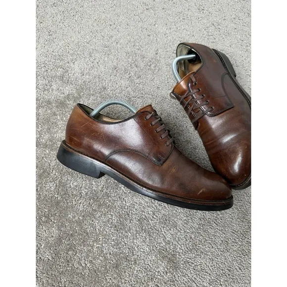Vintage Mens Boots 90s Polo Ralph Lauren Lace Up Brown Dress Shoes, Size 9 D