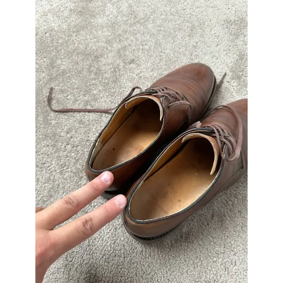 Vintage Mens Boots 90s Polo Ralph Lauren Lace Up Brown Dress Shoes, Size 9 D