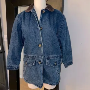 Vintage St. John’s Bay 80’s Denim/Flannel Barn Coat - Petite Small