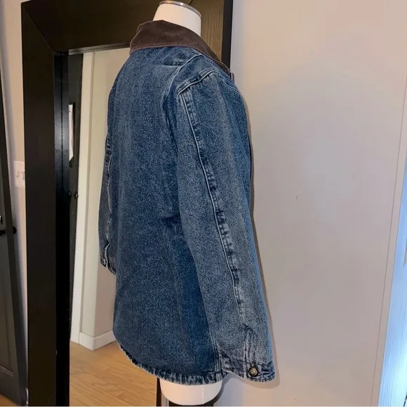 Vintage St. John’s Bay 80’s Denim/Flannel Barn Coat - Petite Small