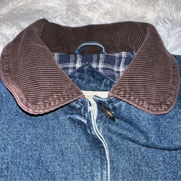 Vintage St. John’s Bay 80’s Denim/Flannel Barn Coat - Petite Small