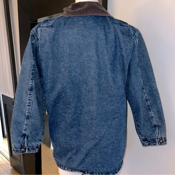 Vintage St. John’s Bay 80’s Denim/Flannel Barn Coat - Petite Small
