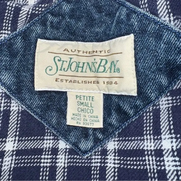 Vintage St. John’s Bay 80’s Denim/Flannel Barn Coat - Petite Small