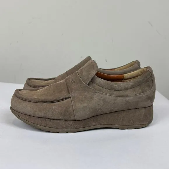 Vintage Stephane Kelian Paris Suede Platform Loafers Shoes Women's 40.5
