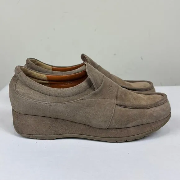 Vintage Stephane Kelian Paris Suede Platform Loafers Shoes Women's 40.5