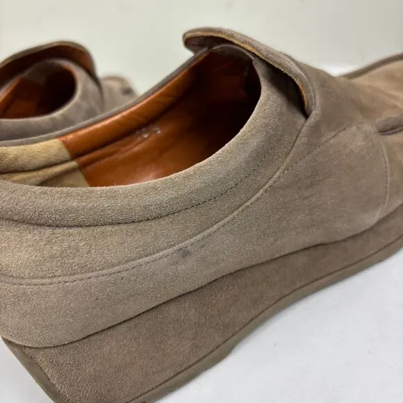 Vintage Stephane Kelian Paris Suede Platform Loafers Shoes Women's 40.5