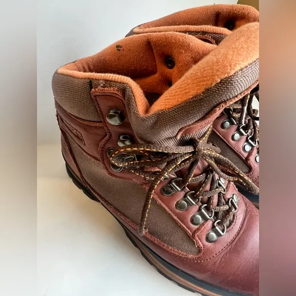 Vintage Timberland Goretex Hiking Boots Womens 8.5M Lace Up Brown Leather