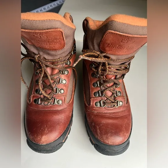 Vintage Timberland Goretex Hiking Boots Womens 8.5M Lace Up Brown Leather