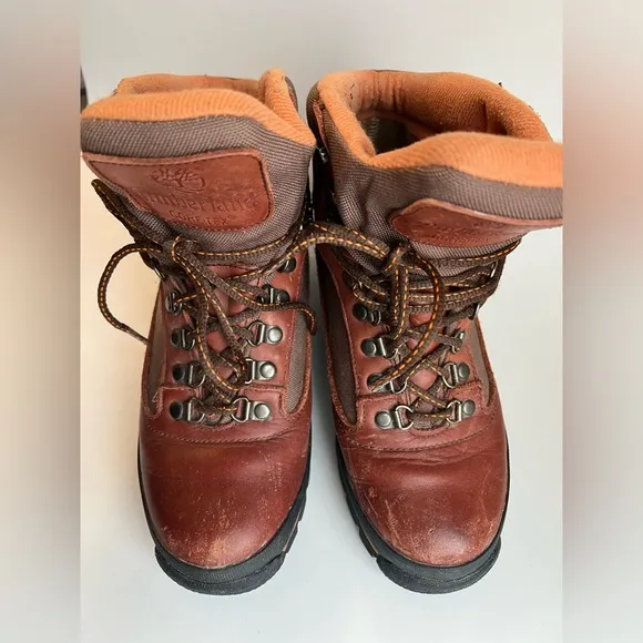 Vintage Timberland Goretex Hiking Boots Womens 8.5M Lace Up Brown Leather