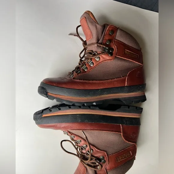 Vintage Timberland Goretex Hiking Boots Womens 8.5M Lace Up Brown Leather