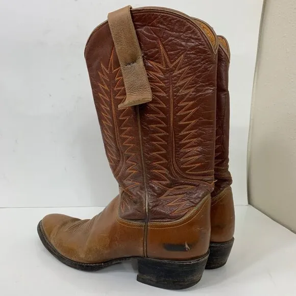 Vintage Tony Lama Men’s Brown Leather Western Boots Size 10