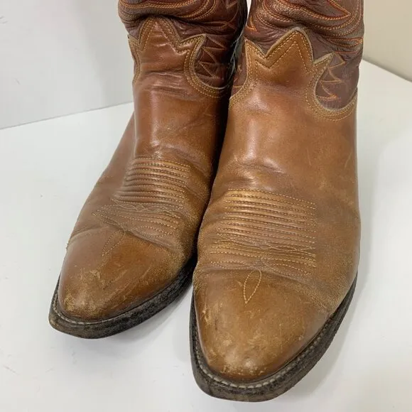 Vintage Tony Lama Men’s Brown Leather Western Boots Size 10
