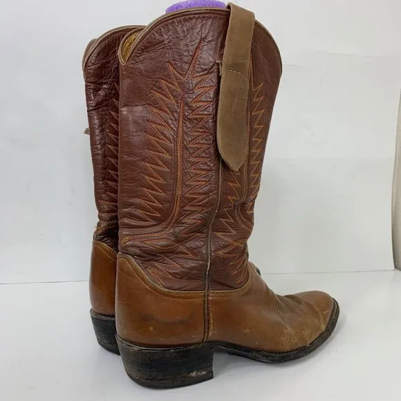 Vintage Tony Lama Men’s Brown Leather Western Boots Size 10