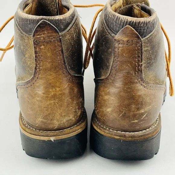 Vintage Womens 7N‎ Vasque Mountaineering Boots Brown Leather Lace Up Hiking