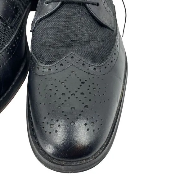 Vionic Mens 505 Roth Derby Dress Shoes Black Almond Toe Lace Up Wingtip 9