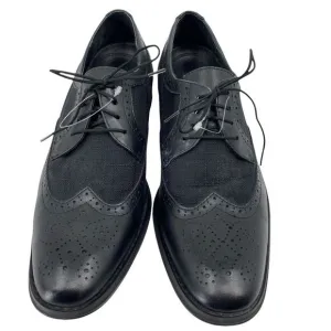 Vionic Mens 505 Roth Derby Dress Shoes Black Almond Toe Lace Up Wingtip 9