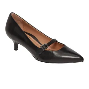 Vionic Minnie Kitten Heel Maryjane Dress Shoes Black Leather Size 9