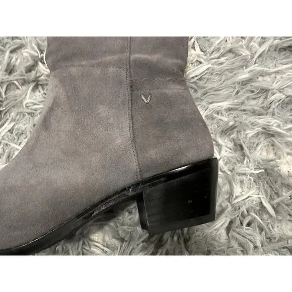 Vionic Tinsley Gray Suede Leather Knee High Boots Sz. 5