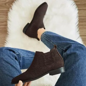 Vivaia Ryan Pro Square-Toe Water-Repellent Ankle Chelsea Boots in Dark Chocolate