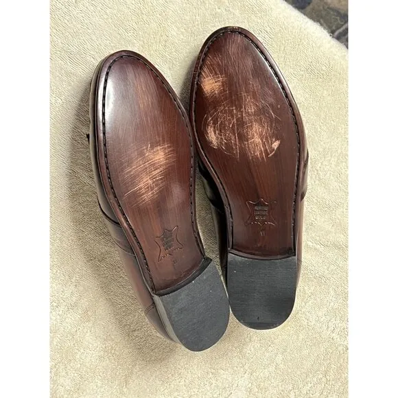 VNT Studio Franco Mens Size 11 D Leather Penny Loafers Brown Slip On