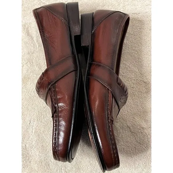 VNT Studio Franco Mens Size 11 D Leather Penny Loafers Brown Slip On