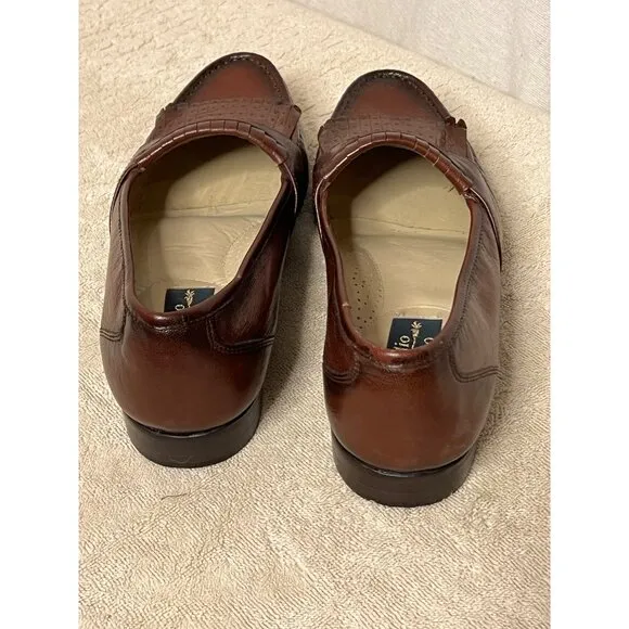VNT Studio Franco Mens Size 11 D Leather Penny Loafers Brown Slip On