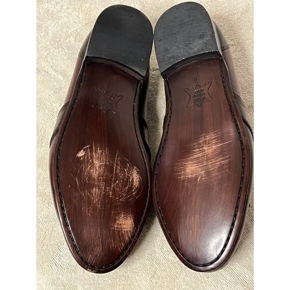 VNT Studio Franco Mens Size 11 D Leather Penny Loafers Brown Slip On
