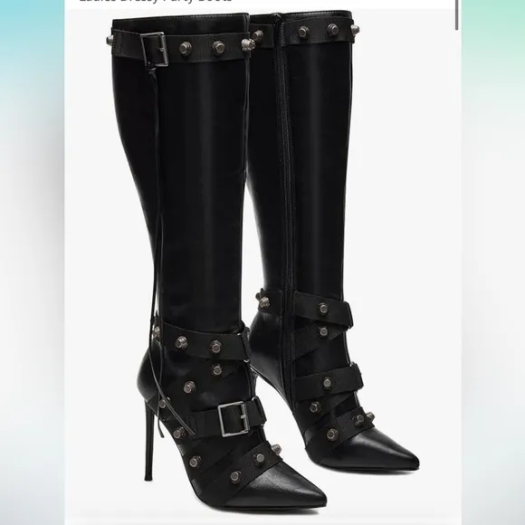 VOMIRA Stiletto Boots for Women Knee High Boots Pointy Toe NWOT 8