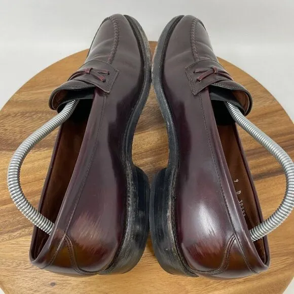 VTG Allen Edmonds Barrington Dress Loafers Shoes Burgundy Calf Leather Men's 9 D