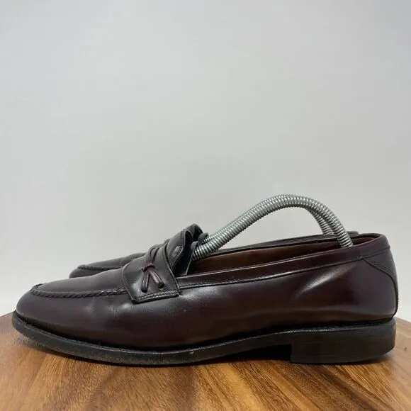 VTG Allen Edmonds Barrington Dress Loafers Shoes Burgundy Calf Leather Men's 9 D