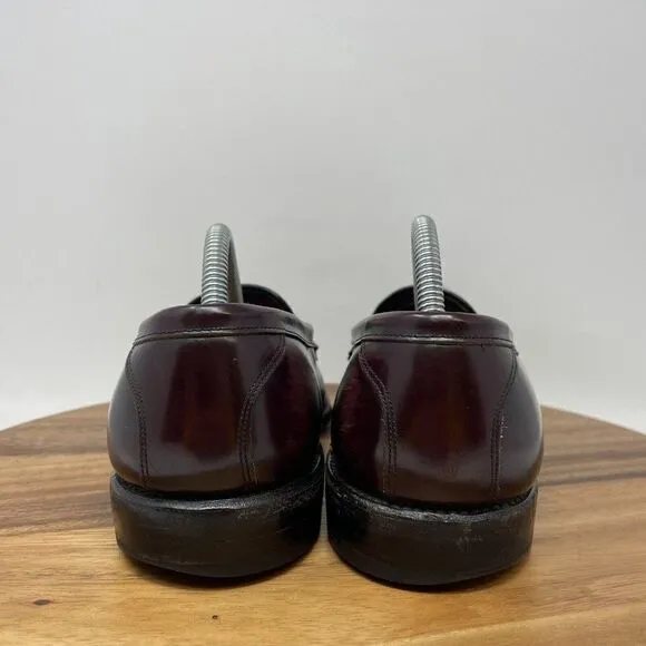 VTG Allen Edmonds Barrington Dress Loafers Shoes Burgundy Calf Leather Men's 9 D