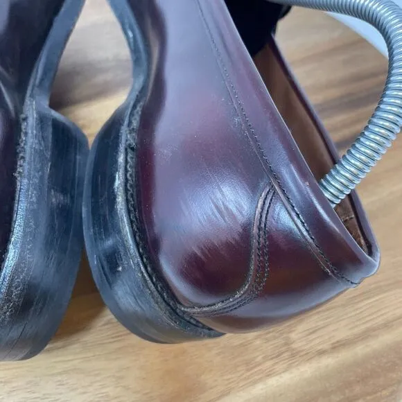 VTG Allen Edmonds Barrington Dress Loafers Shoes Burgundy Calf Leather Men's 9 D