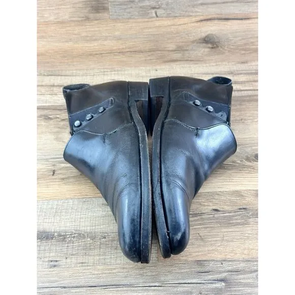 Vtg Cats paw Shoes Oxford Boots Black Leather sole, Size