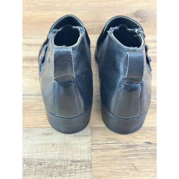 Vtg Cats paw Shoes Oxford Boots Black Leather sole, Size