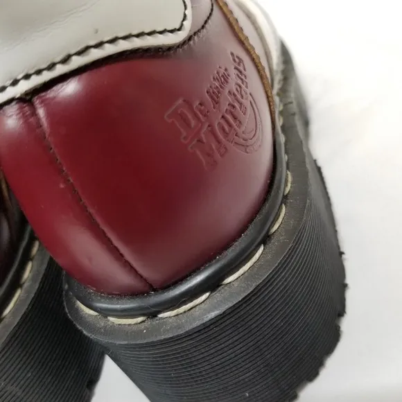 Vtg Dr Martens 8345 England Platform Cherry Red/white Shoes Men's Sz 8