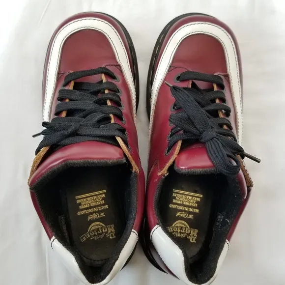Vtg Dr Martens 8345 England Platform Cherry Red/white Shoes Men's Sz 8