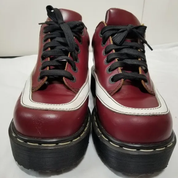 Vtg Dr Martens 8345 England Platform Cherry Red/white Shoes Men's Sz 8