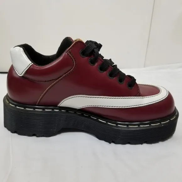Vtg Dr Martens 8345 England Platform Cherry Red/white Shoes Men's Sz 8