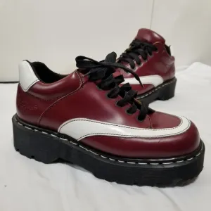 Vtg Dr Martens 8345 England Platform Cherry Red/white Shoes Men's Sz 8
