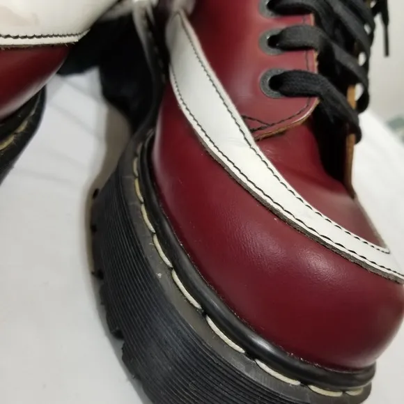 Vtg Dr Martens 8345 England Platform Cherry Red/white Shoes Men's Sz 8