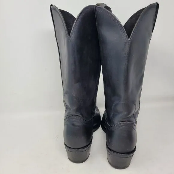 Vtg Durango TR760 Cowboy Boots Black Oiled Leather Oil Resistant Mens Sz 7D 95 %