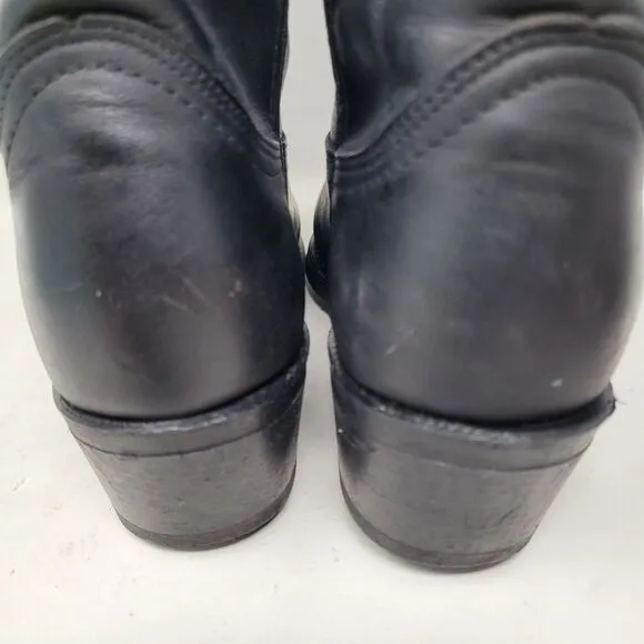 Vtg Durango TR760 Cowboy Boots Black Oiled Leather Oil Resistant Mens Sz 7D 95 %