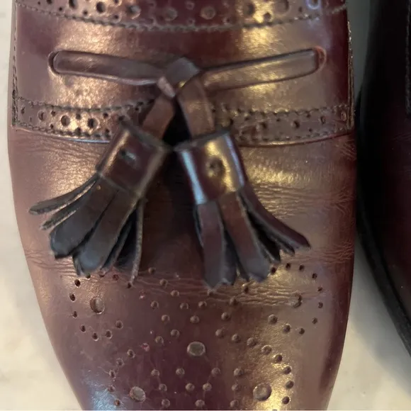 VTG EUC Salvatore Ferragamo Brown Brogue Tassel Loafers sz 8.5 Men's